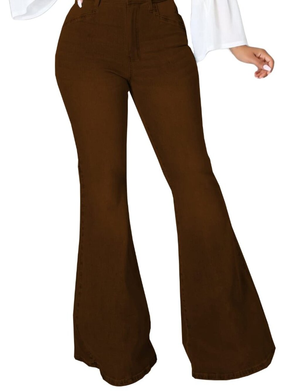 Bell Bottom Jeans for Women Brown Skinny Flared Vintage Jean Bell Bottom Pants